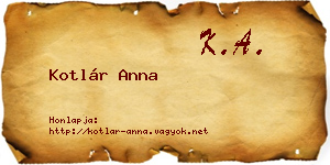 Kotlár Anna névjegykártya